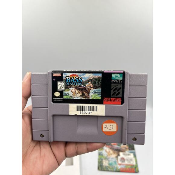 Super Nintendo SNES - Bass Masters Classic - Complete w/ Protector - Picture 6 of 16